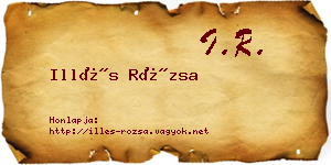 Illés Rózsa névjegykártya